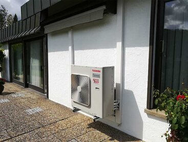 Wärmepumpe mit Haus